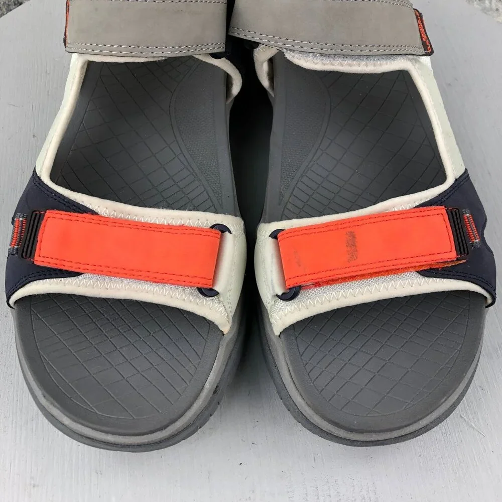Earth Origins Men's Size 12M Bodi Grey Multi Blue Orange Open Toe Sport Sandals
